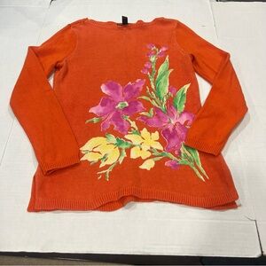 Ralph Lauren Orange Floral Sweater